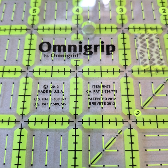 Omnigrip by Omnigrid 7-1/2" Square The Non-Slip Square Ruler Item #RN75 - Picture 2 of 6